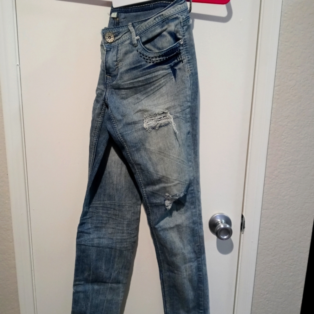 Jeans with beadwork on back